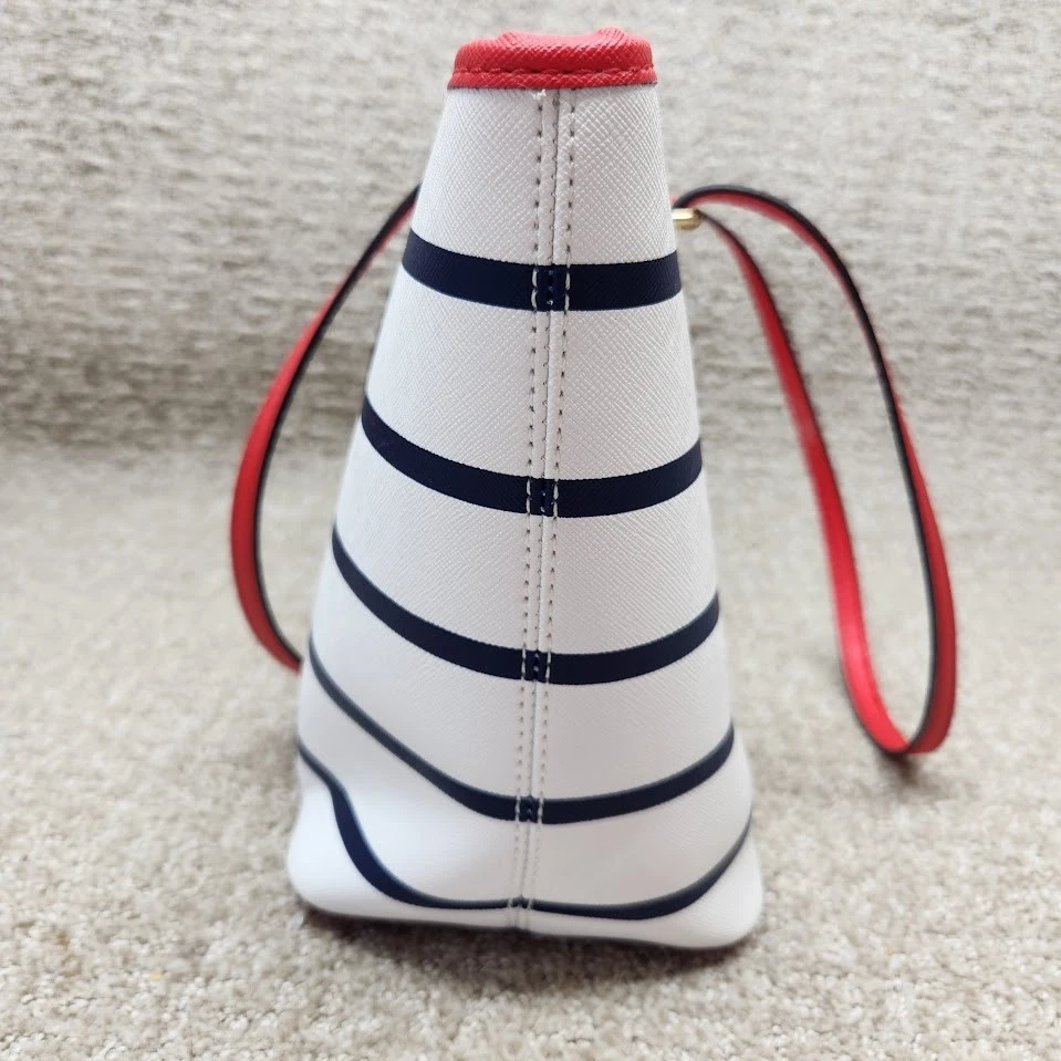 Bolso de Hombro Aldo a Rayas Blanco Azul Informal Cartera Tamaño Mediano Foto 4 de 4