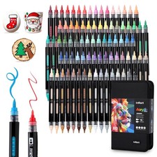 80 Colors Dual Tip Acrylic Paint Markers Automatic Ink Control Acrylic Paint ...