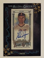 2025 Topps Allen & Ginter Nolan Ryan Framed Mini Auto Black /25 #MA-NR Angels