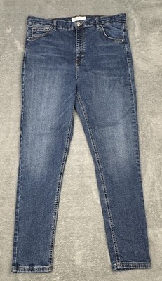 Topshop Jeans Womens Fit 33x27 Blue Denim Jamie Skinny Tapered Leg Stretch