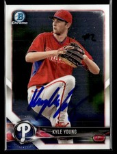 Kyle Young signed auto 2018 Bowman #BCP129 card Philadelphia Phillies