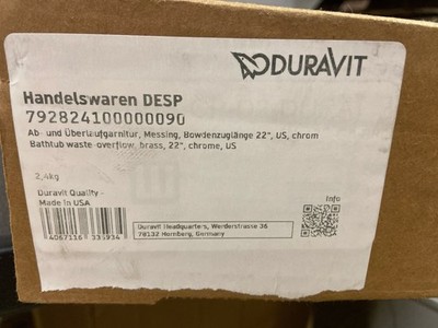 Duravit Brass 22'' Cable Bathtub Drain in Chrome