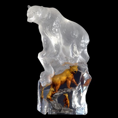Kitty Cantrell First Dawn Bär Ltd. Ed. Mischtechnik Lucite Skulptur, COA