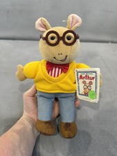 Vintage 1996 Rare Arthur 14  Plush With Red Pin Stripes PBS Marc Brown Eden Toys