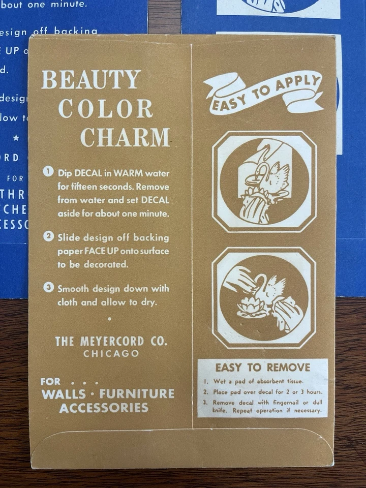 Juego de 3 hojas vintage con temática de calcomanías de jardín cocina y flores Meyercord Foto 3 de 4