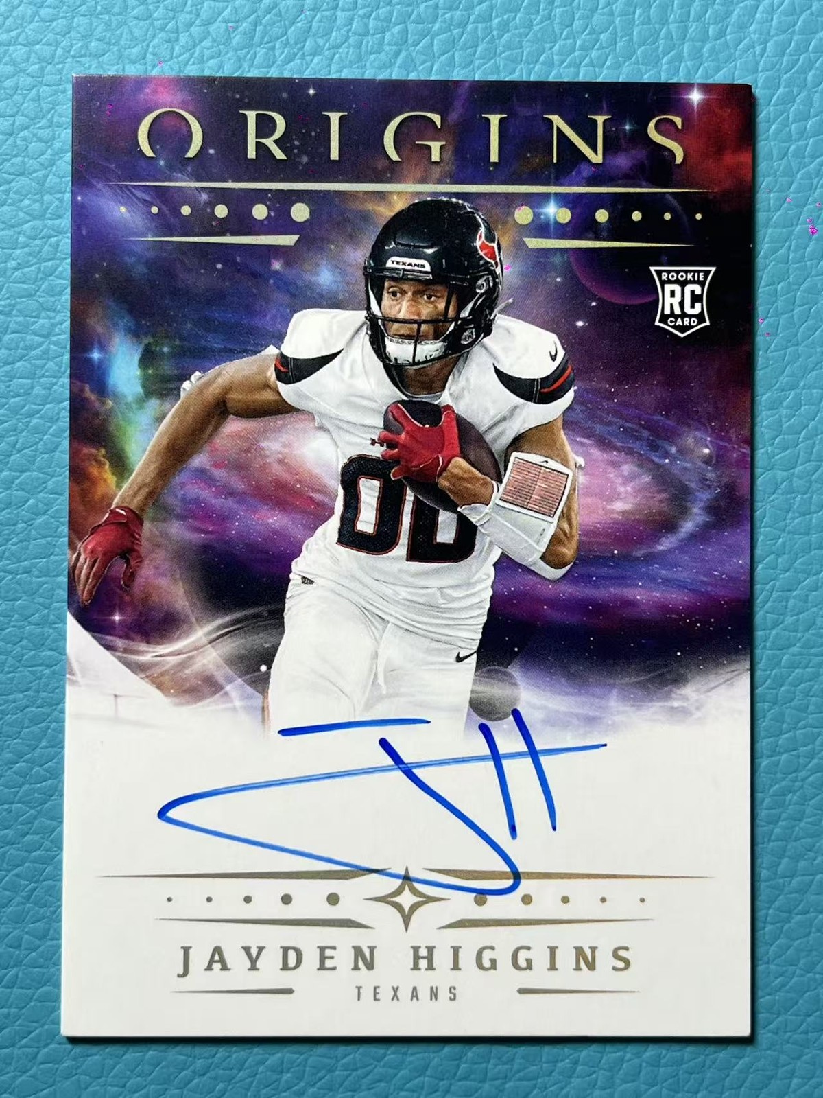 Jayden Higgins 2025 Panini Origins Football Auto Base Rookie RC Texans #RA-JHI