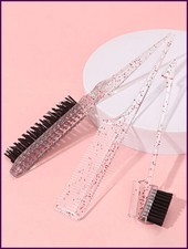 3-Pcs Transparent Comb Set Double-Sided Edge Brush Tear Brush Pointed Tail Comb