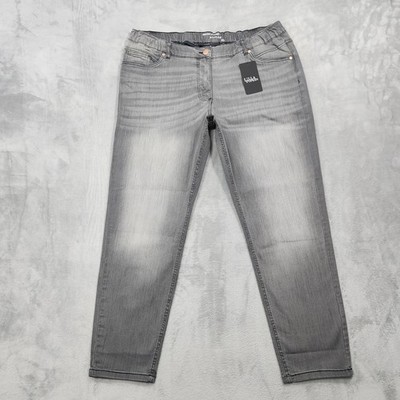 Ulla Popken Jeans Womens 20 Gray Mid Rise Boyfriend Relaxed Fit Stretch Denim