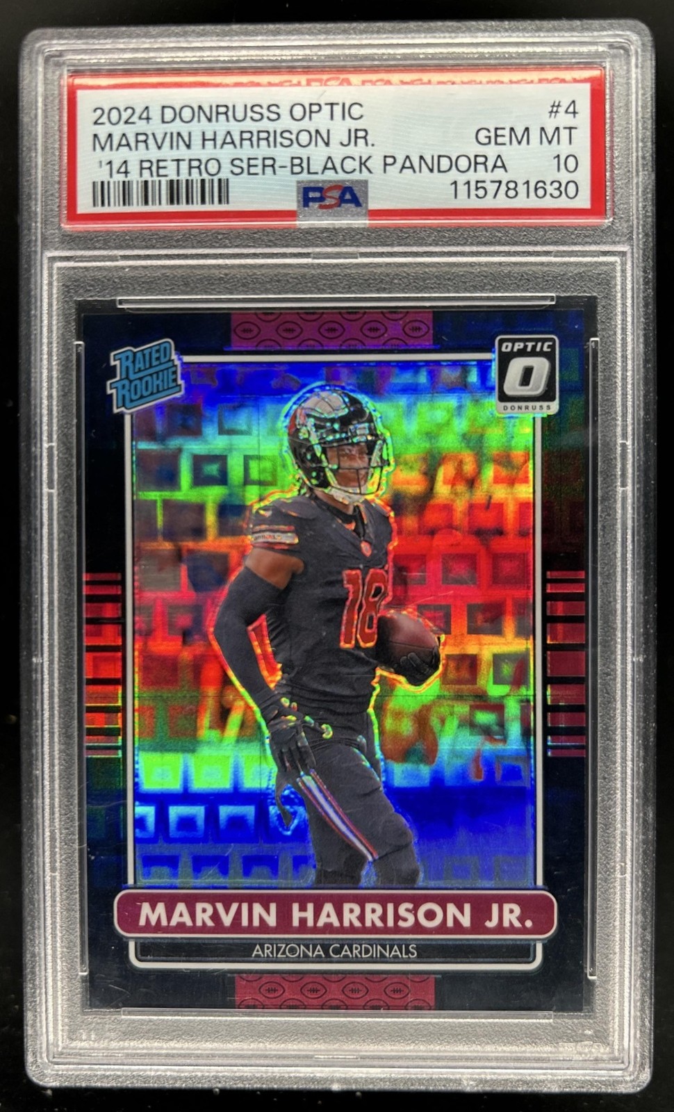 Marvin Harrison Jr. Panini Donruss Optic 2014 Retro Series #4 Black Pandora