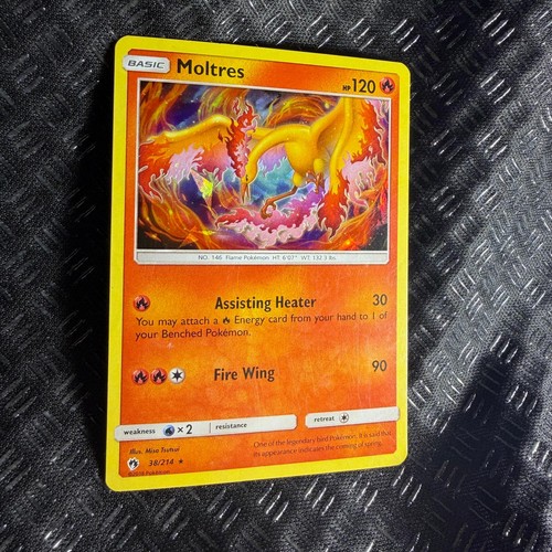 MOLTRES 38/214 RARE LOST THUNDER POKEMON CRACKED ICE HOLO LP