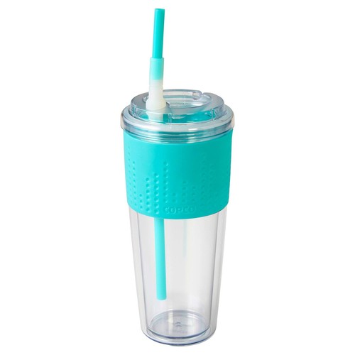 Lock-n-Roll Double Wall Tritian Spill-Proof Tumbler with Soft Grip Sleeve and...