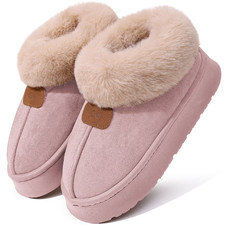   Womens Bootie Slippers Memory Foam Furry Slipper Non-slip House Shoes Fluffy  