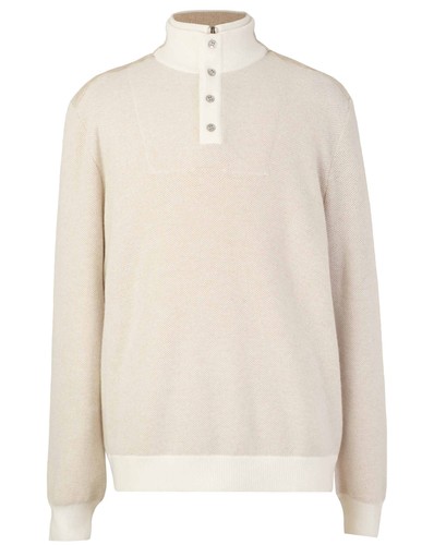 ZILLI SALE CASHMERE WOOL KNIT $1,950 OFF WHITE SWEATER SUEDE SZ: 48 EU