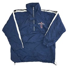 Vintage Damani Dada Anorak Jacke 90er Retro Pullover 1/4 Zip Blau Herren XL