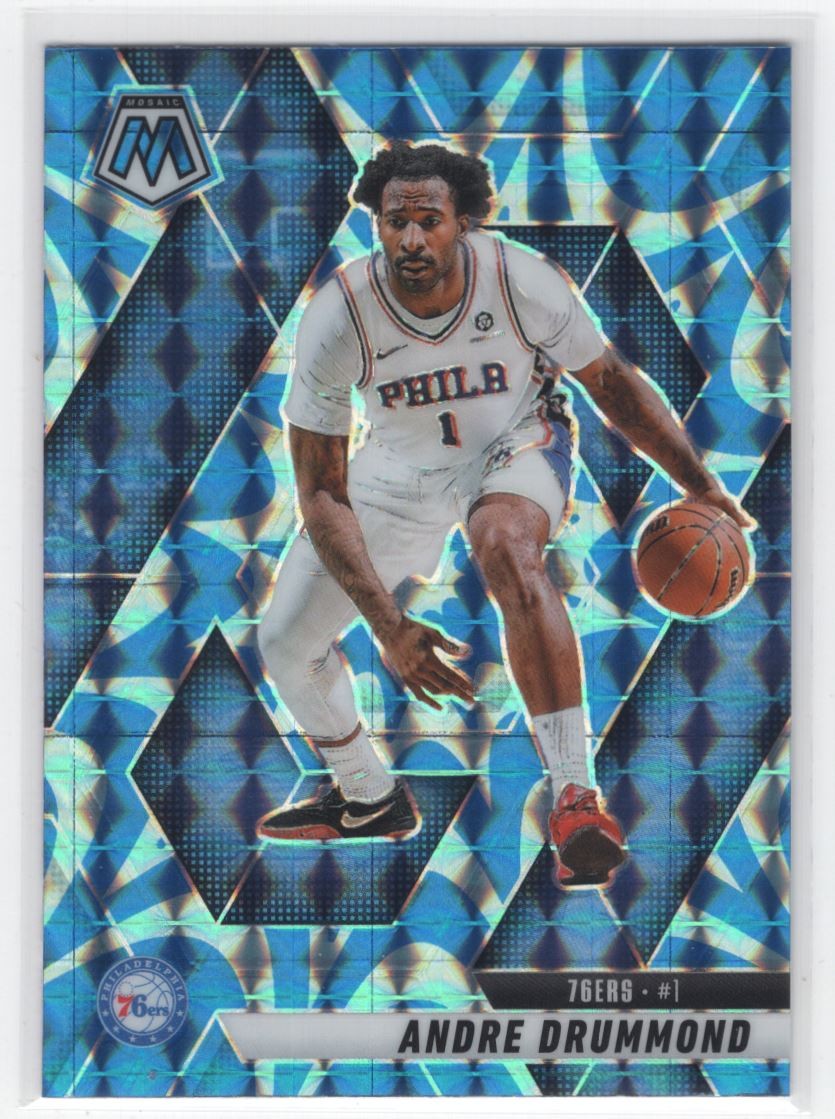 #126 2024-25 Panini Mosaic BLUE REACTIVE ] Andre Drummond 76ers