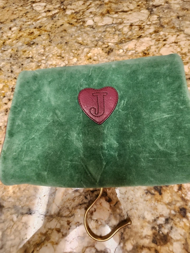 Organizador Cosmético Vintage Juicy Couture Terciopelo Maquillaje Verde Granate Raro Y2K Foto 4 de 4