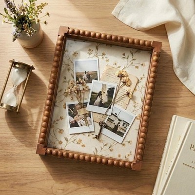 Brown Shadow Box Frame Pin Board 11x14 8x10 Memory Photo Display Case