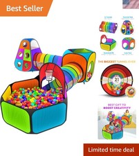 Deluxe 5pc Kids Play Tent  Tunnel Set with Ball Pit - Perfect Gift for Toddlers