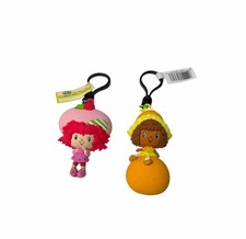 Lot of 2 Strawberry Shortcake Figural Bag Clip Orange Blossom  Shortcake