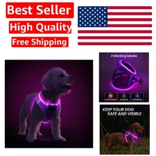 Flashing Lighted Dog Harness - Reflective & Comfortable for Evening Adventures