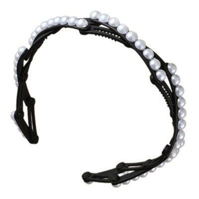 Fashion Faux Pearls Embellished Hair Hoop Hairpieces For Different Hairstyles
