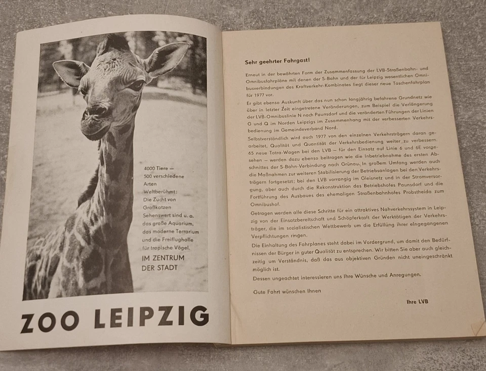 Verkehrsinformation 1977, Leipzig Verkehrsbetriebe Stadtschnellbahn Kraftverkehr - Bild 2 von 4