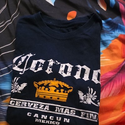 Corona Extra T-Shirt blau  La Cerveza Mas Fina  Cancun Mexico Gr. CH/S