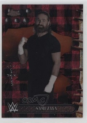 2025 Topps Chrome WWE x Cactus Jack Red & Black Refractor Sami Zayn #72 19c6