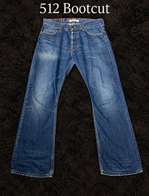 Levi's 512 Bootcut Herren Jeans Blau Denim W33 L32 500 Series Normalgröße