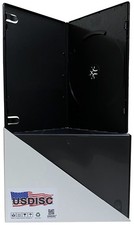 400 USDISC DVD Cases Slimline 7mm Economy, Single 1 Disc (Black)