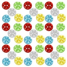  100 Pcs Decorative Buttons for Crafts Colorful Flower Sewing Shape
