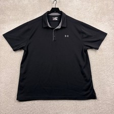 Under Armour Shirt Mens Size 2XL Loose Black Short Sleeve Polo Performance Golf
