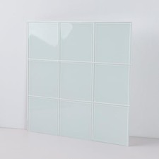 White Peel and Stick Glass Tile, 12"x12" Square Mosaic Wall Tiles with Frame ...