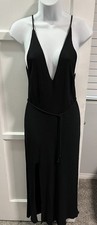 Reformation X Urban Renewal Black v neck Midi Dress size XS