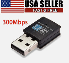 USB Wifi 300Mbps Adapter Dongle Wireless Lan Internet for Desktop PC Laptop