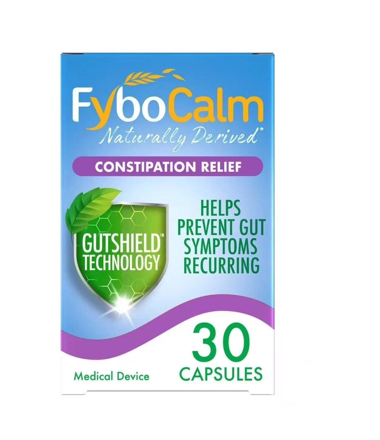 FyboCalm Constipation Relief, 30 Capsules, Long Lasting Relief for IBS