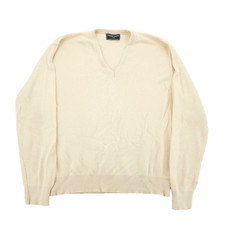 USA Made Robert Bruce Cream V-Neck Sweater Size 2X