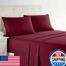 Clara Clark Bed Sheets, Premier 1800 Series 4 Piece Bed Sheet Set, Deep Pocket,