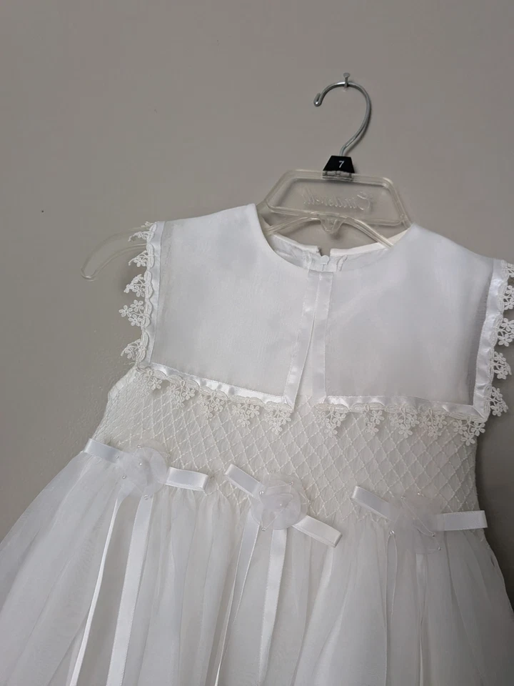 Vestido de batismo Bonnie Jean infantil florista comunhão tamanho 6 - Imagem 2 de 4
