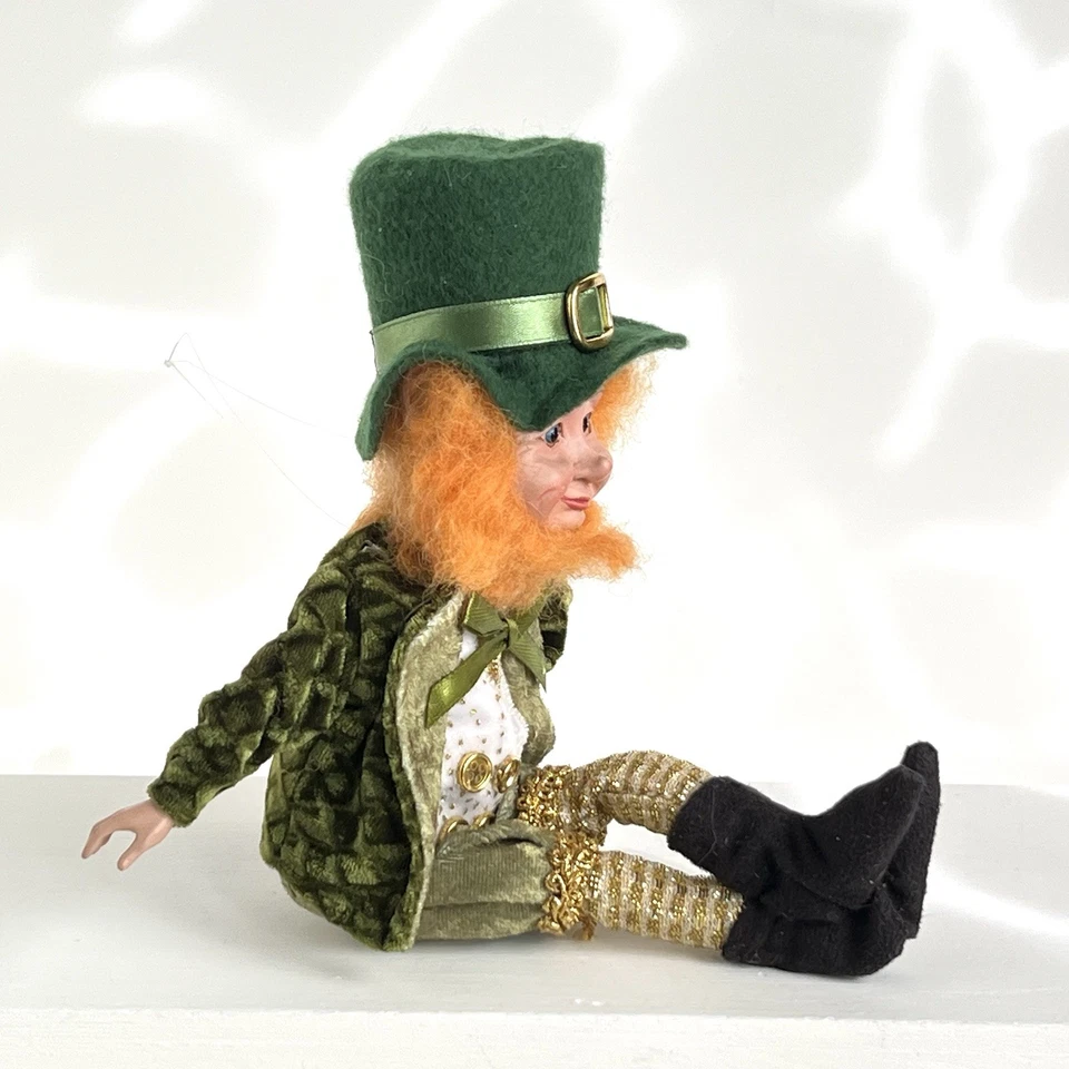 "Muñeca duende del día de San Patricio tipo duende estante niñera posable caprichosa 12""" Foto 3 de 4