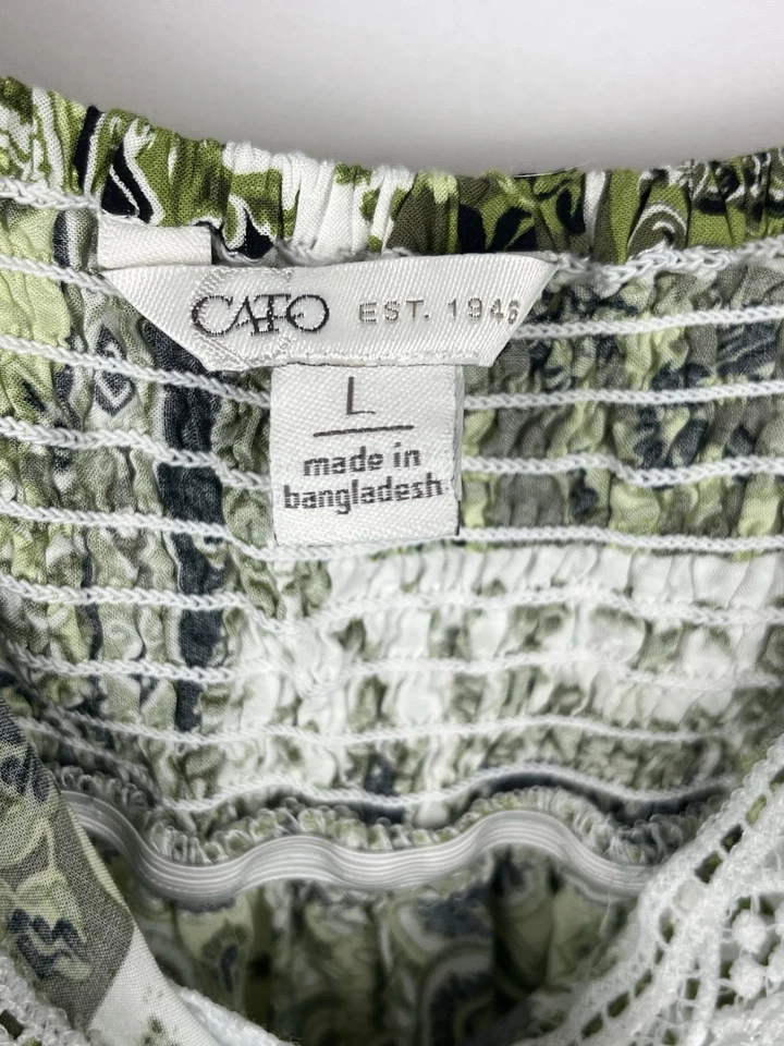 Top Babydoll grande para mujer Cato inspirado en Y2K verde hadas cachemira floral Foto 4 de 4