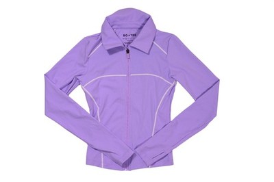 Bo&Tee Soft Active Contrast Zip-up Jacket In Lilac