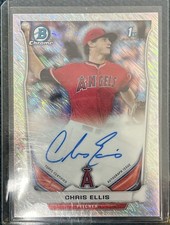 2014 Bowman Chrome Chris Ellis Silver Shimmer REFRACTOR Autograph Auto 15 Angels