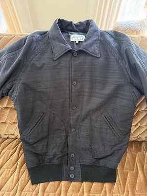 Maison Margiela Raw Silk Quilted Bomber Jacket Black Size 50 - S50AM0593