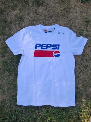 Pepsi Herren T-Shirt Größe S Weiß Logo Druckgrafik Kurzarm Werbeartikel Rot Blau