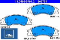 ATE 13.0460-5791.2 Bremsbelagsatz FüR Scheibenbremse Bremsbelagsatz FüR Kia