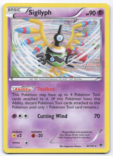 Sigilyph 41/101 Plasma Blast Holo Rare Pokemon Card LP