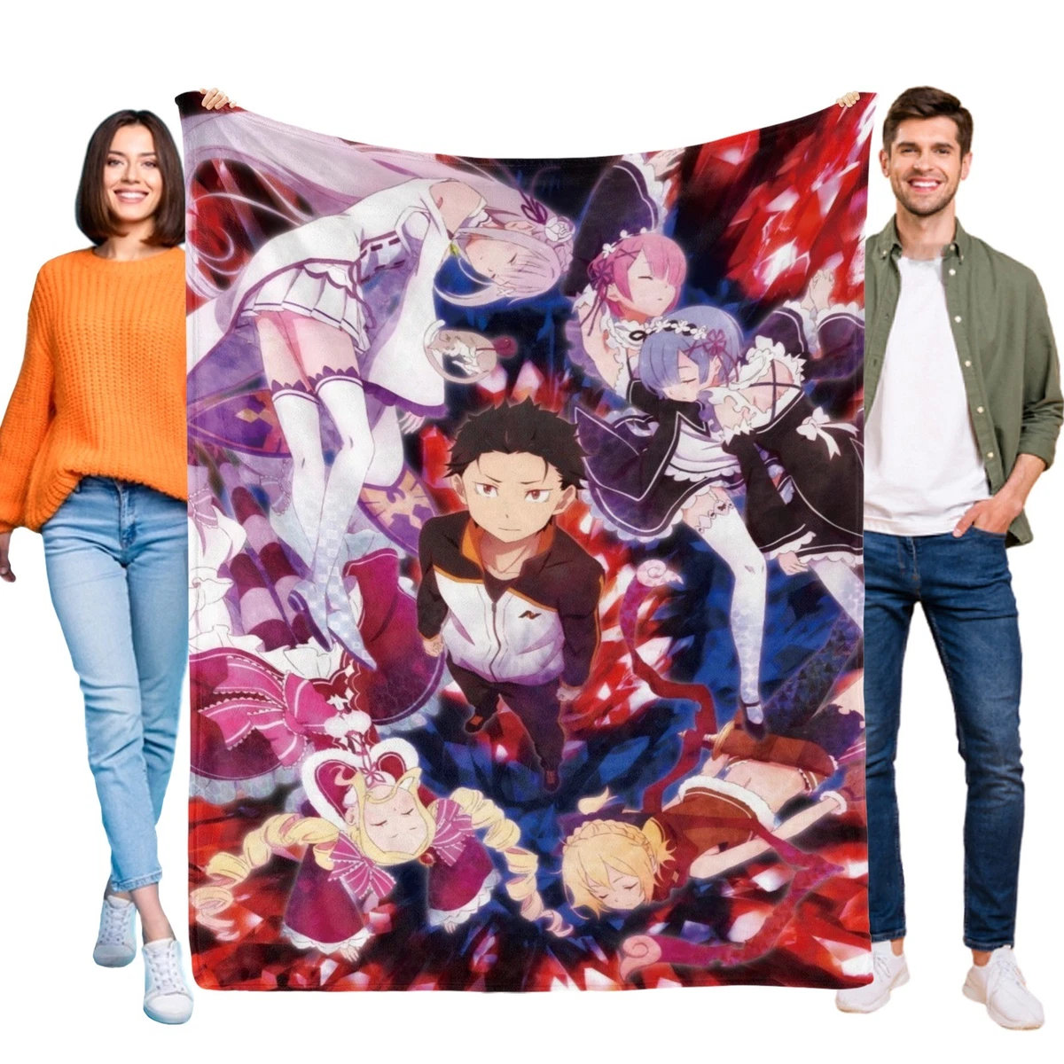 Throw Blanket for Re ZERO Bed Couch Soft Flannel Blanket for Home Decor Gifts