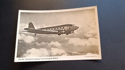 Offizielle KLM RP Postkarte: Douglas DC-2 im Flug, 1930er Jahre