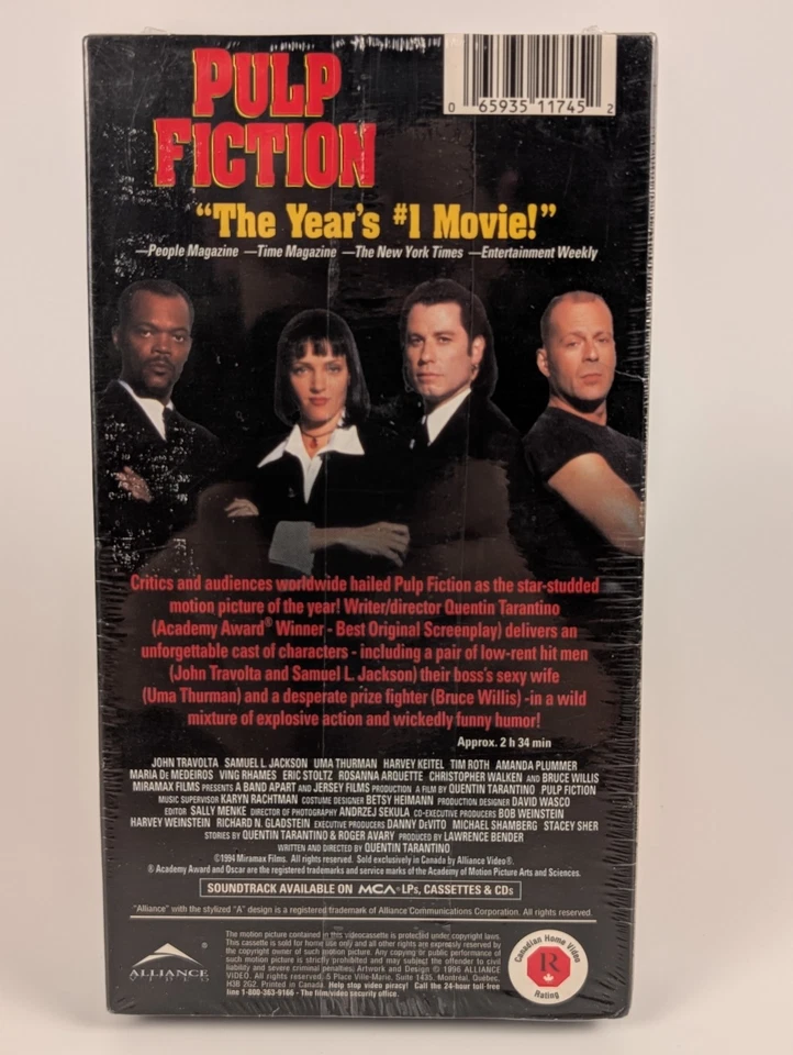 PULP FICTION - VHS - RARO Canadá 1er año sellado de fábrica ⬅️🔥🔥 Foto 2 de 4